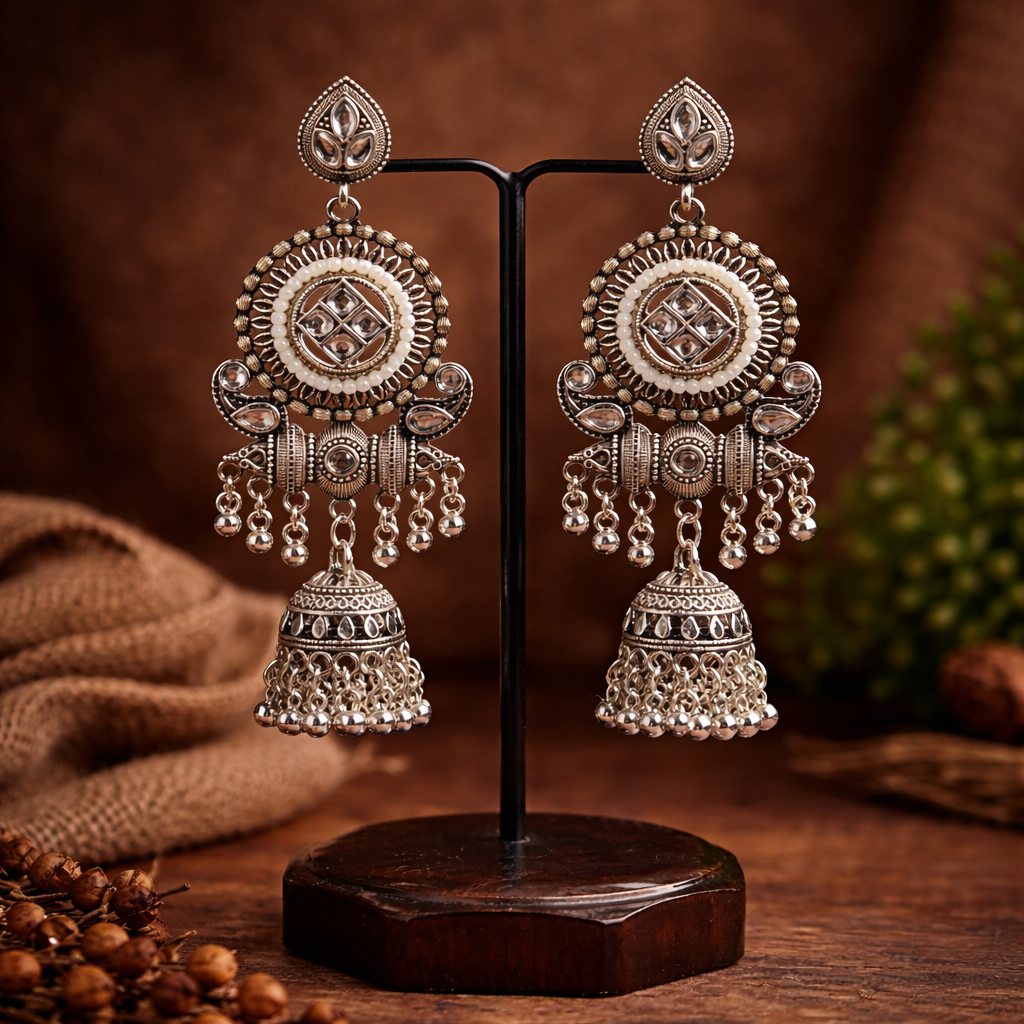 Meher Premium Oxidised Earrings