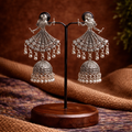 Nritya Oxidised Jhumka Earrings