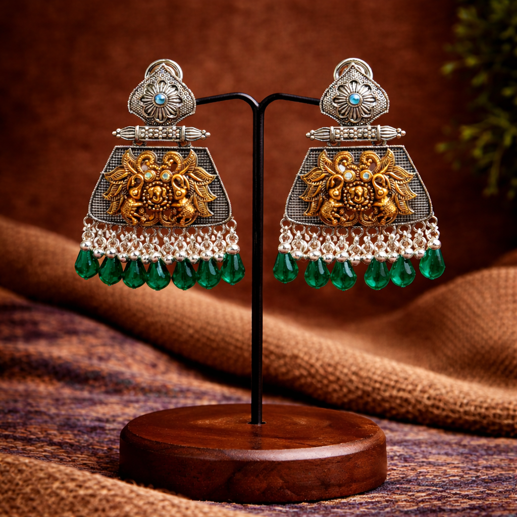 Mayra Premium Oxidised Earrings