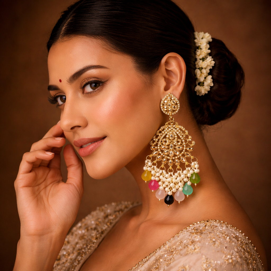 Rang Mahal Chandbali Earrings