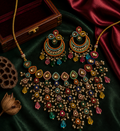 Navratan Jhalar Necklace Set