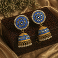 MeenaKari Jhumka Earrings-Blue