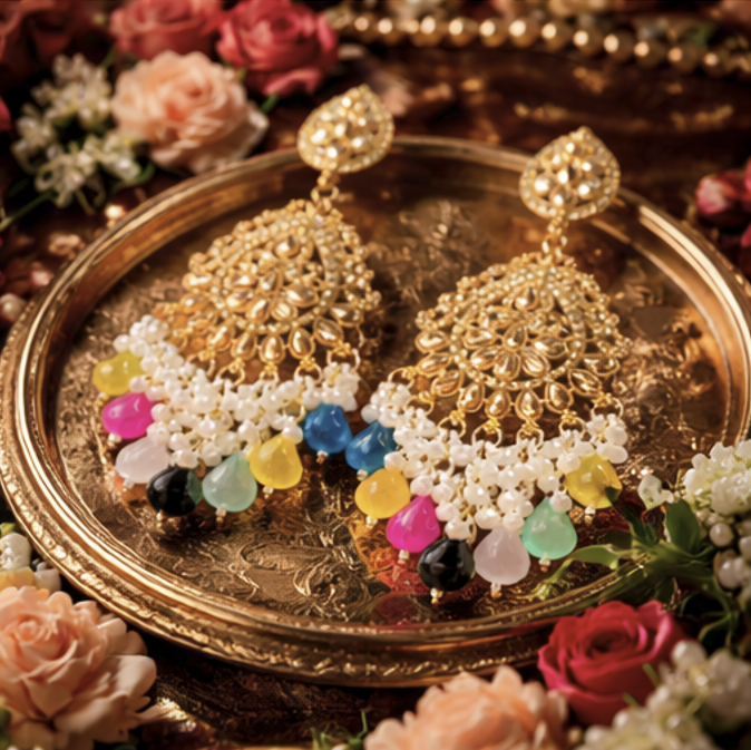 Rang Mahal Chandbali Earrings
