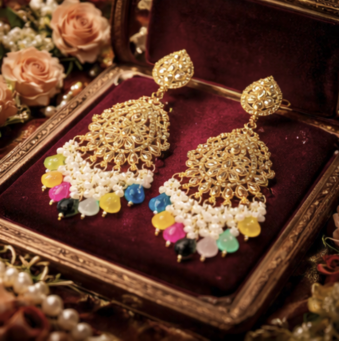 Rang Mahal Chandbali Earrings