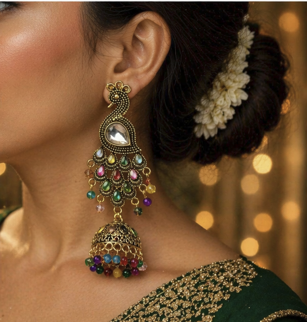 Rangrez Peacock Chandrika Earrings
