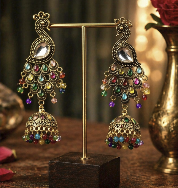 Rangrez Peacock Chandrika Earrings