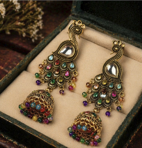 Rangrez Peacock Chandrika Earrings