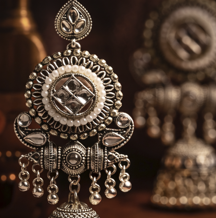 Meher Premium Oxidised Earrings
