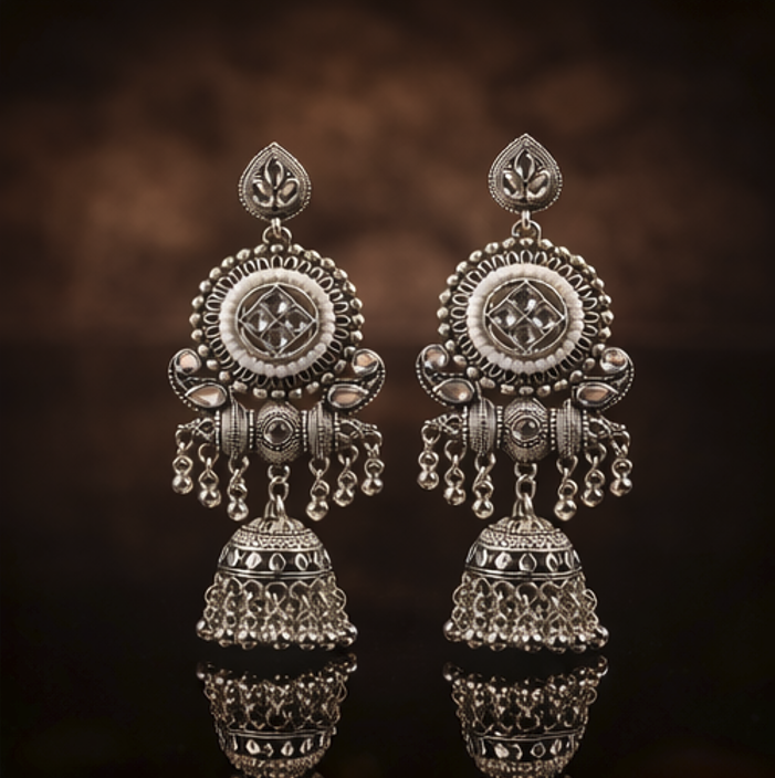 Meher Premium Oxidised Earrings