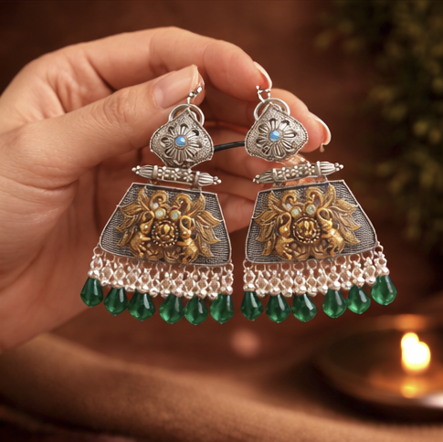 Mayra Premium Oxidised Earrings