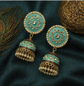 Meenakari Jhumka Earrings- turquoise