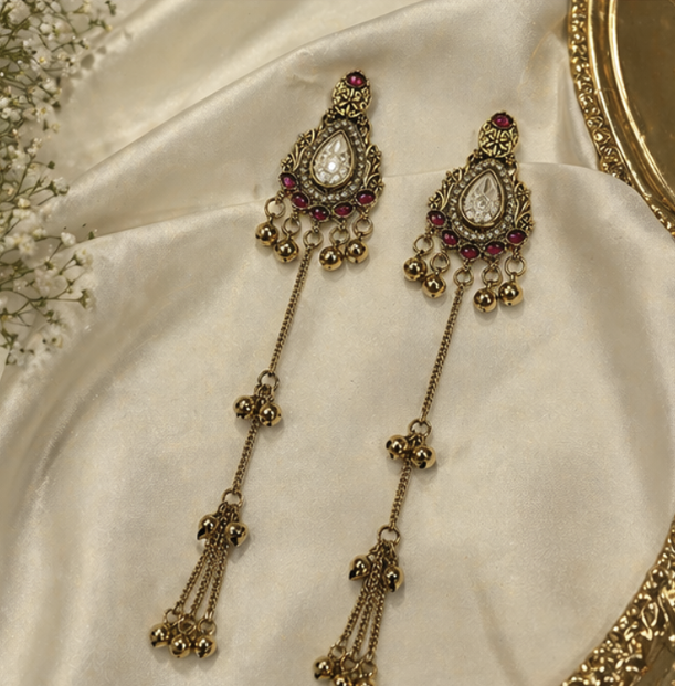Noor Premium Kashmiri Earring-Rani